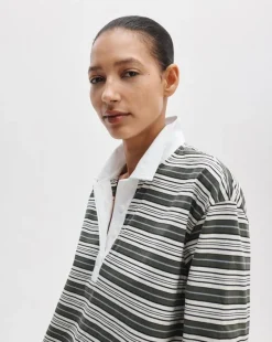 Kelly Boxy Striped Long-Sleeve Polo