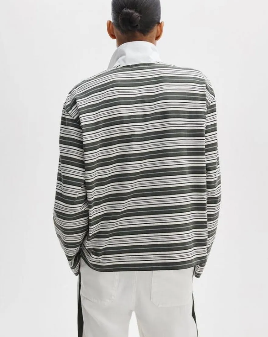 Kelly Boxy Striped Long-Sleeve Polo