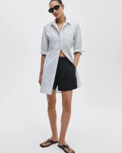 Lucia Striped Cotton Mini Dress