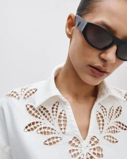 Lucy Floral Cutout Denim Shirt