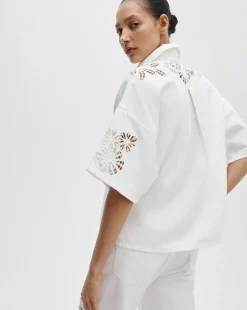 Lucy Floral Cutout Denim Shirt