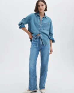 Phoebe Drawstring Wide-Leg Jean