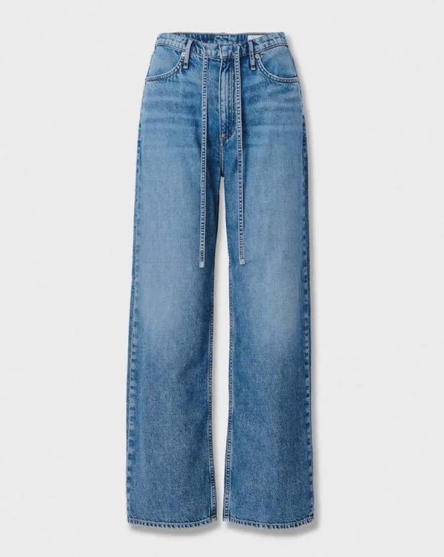 Phoebe Drawstring Wide-Leg Jean