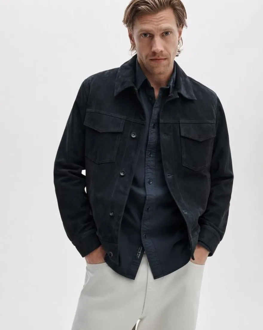 rb Suede Trucker Jacket