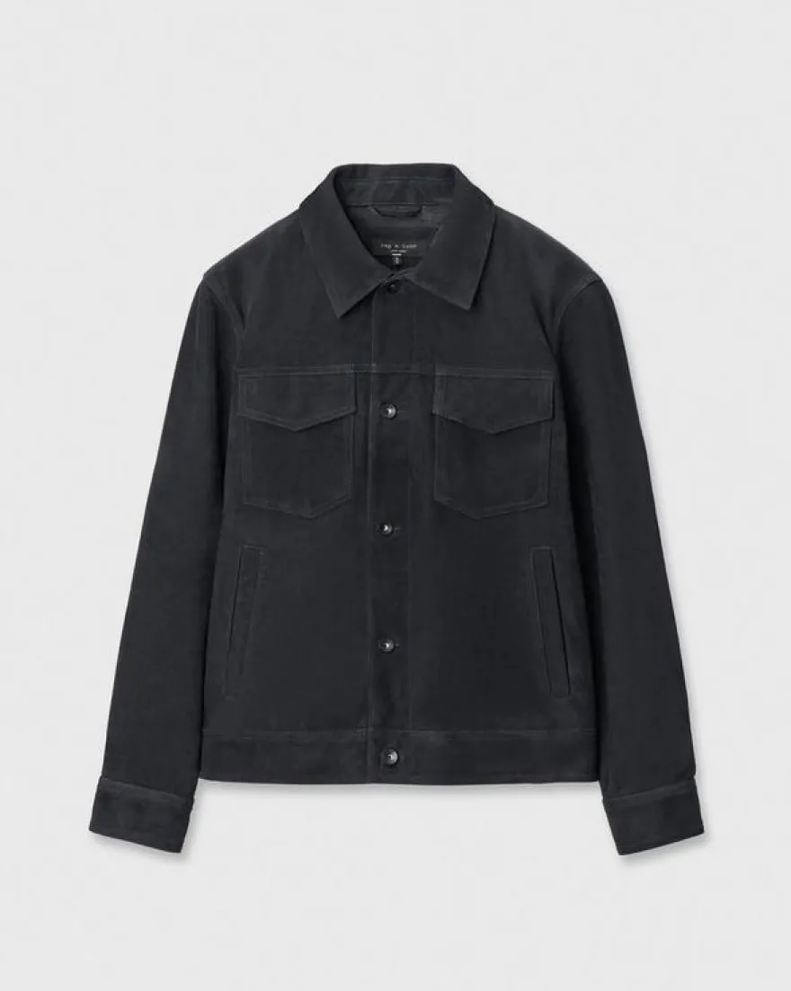 rb Suede Trucker Jacket