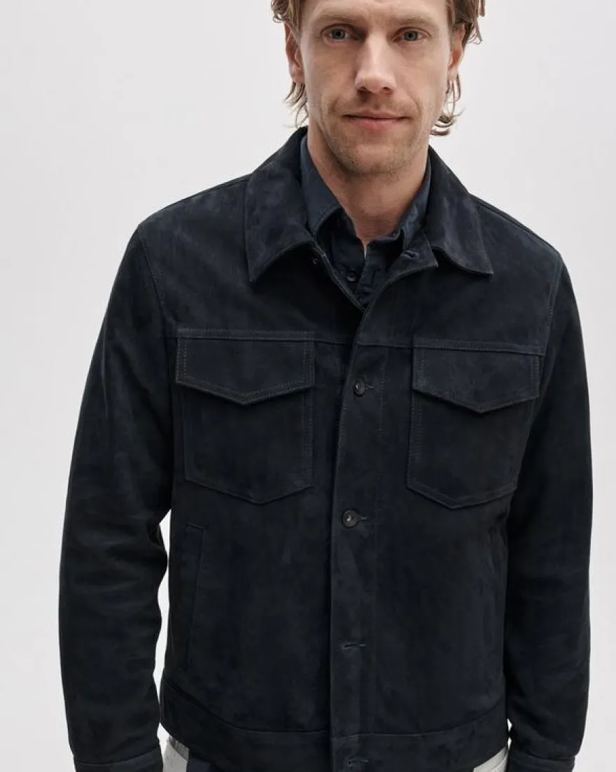 rb Suede Trucker Jacket