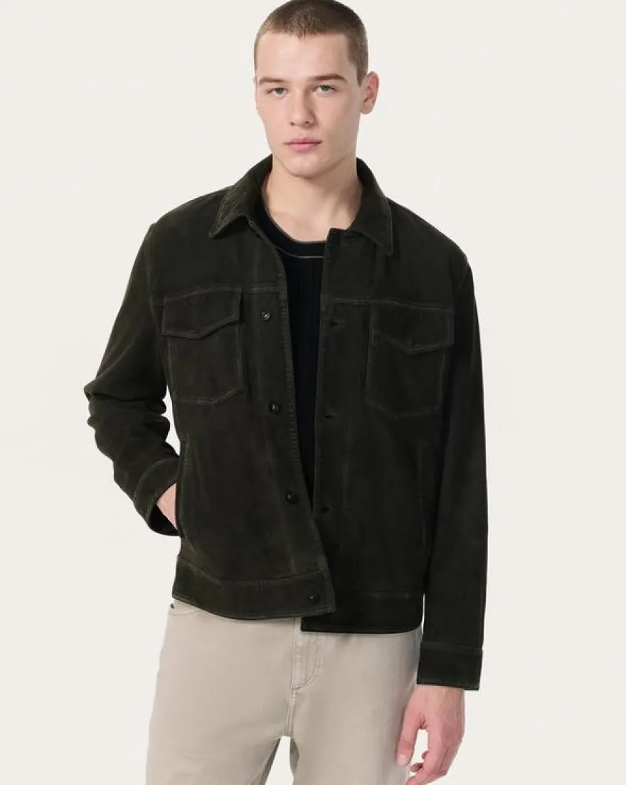 rb Suede Trucker Jacket