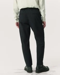Shift Textured-Stripe Cotton-Silk Trousers