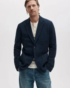 Skeleton Cotton Piqué-Knit Blazer