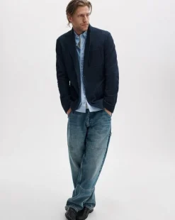 Skeleton Cotton Piqu&eacute;-Knit Blazer