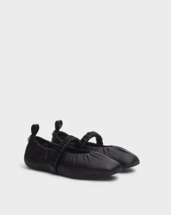 Spire Ruched Leather Mary Janes