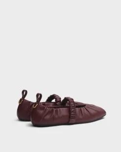 Spire Ruched Leather Mary Janes