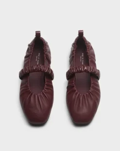 Spire Ruched Leather Mary Janes