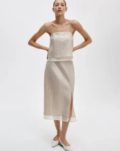 Suki Crinkled Organza Midi Skirt
