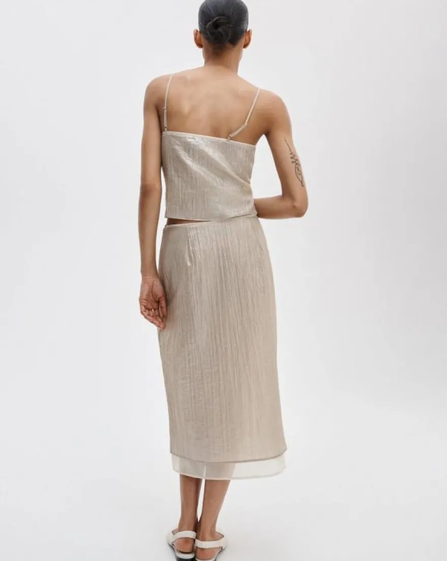 Suki Crinkled Organza Midi Skirt