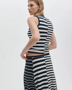 The Knit Mix Striped Skirt