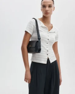 The Knit Striped Button Tee