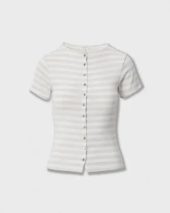 The Knit Striped Button Tee