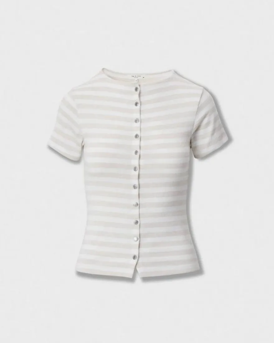 The Knit Striped Button Tee