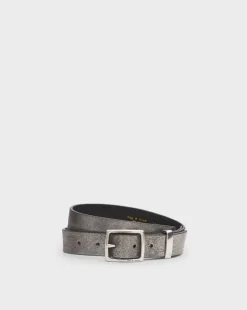 X Boyfriend Metallic Leather Belt