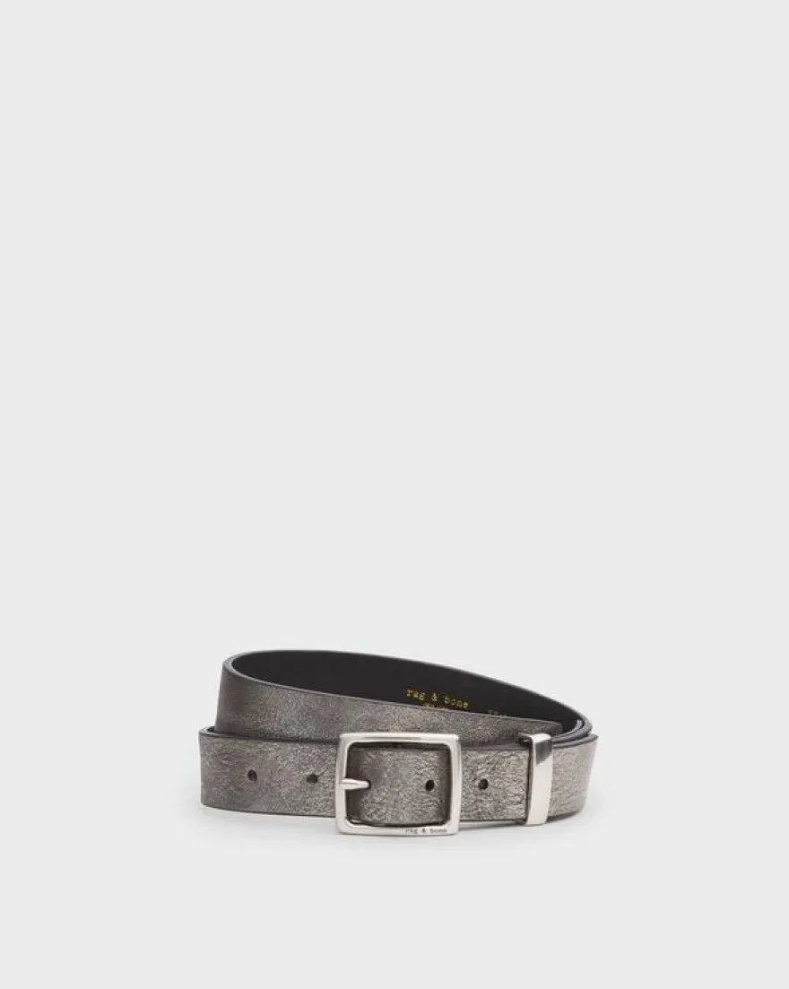 X Boyfriend Metallic Leather Belt
