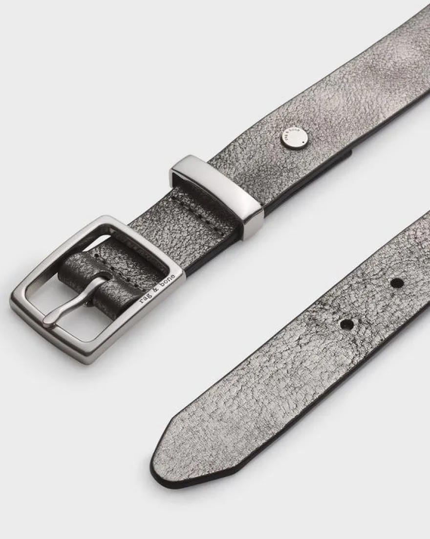 X Boyfriend Metallic Leather Belt